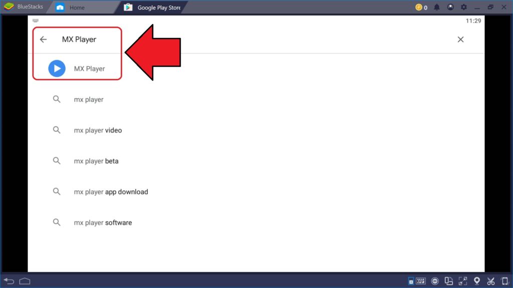 search the app on pc