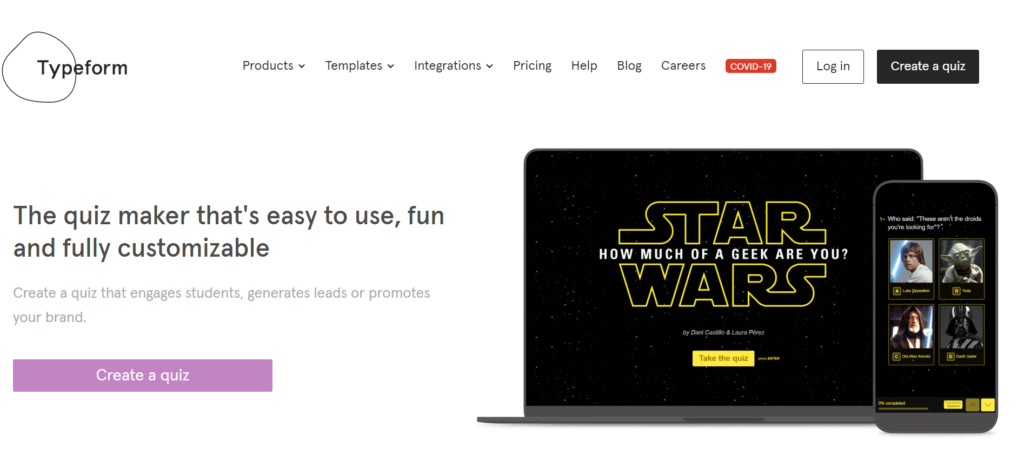 Typeform Quiz Maker Software